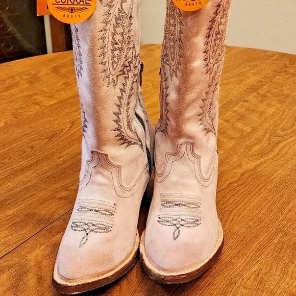 Corral Rose Pink Cowboy  Cowgirl Boots Size 8 E1447 - Picture 8 of 16
